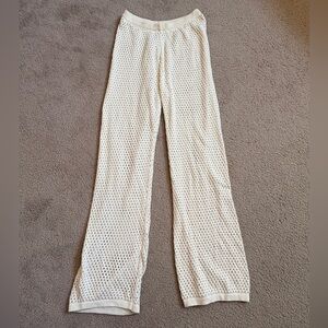 Women’s Nasty Gal Crochet Cover Up Pants, Size Medium, Cream Colored